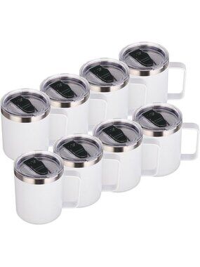 14oz Insulated Stainless Steel Travel Coffee Mugs - Double Wall, Reusable, 8